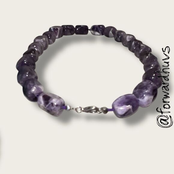Hand-Knotted Chunky Amethyst Bead Necklace - Picture 6 of 9